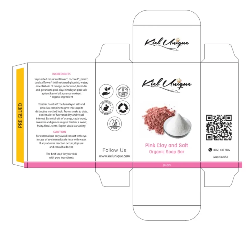 Pink Clay and Salt Organic Soap Bar- 4 oz - Image 3