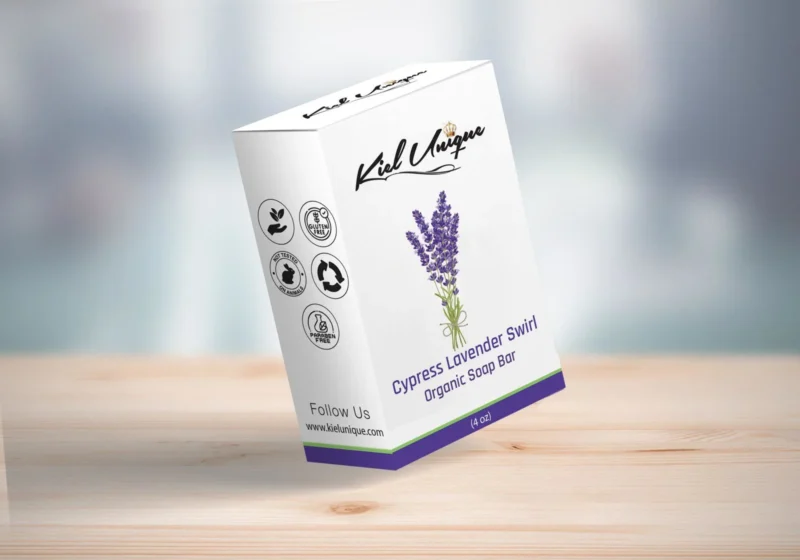 Cypress Lavender Swirl Organic Soap Bar- 4 oz