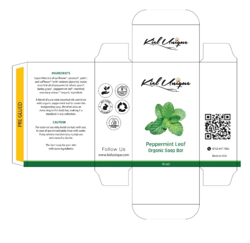 Peppermint Leaf Organic soap bar- 4 oz - Image 3
