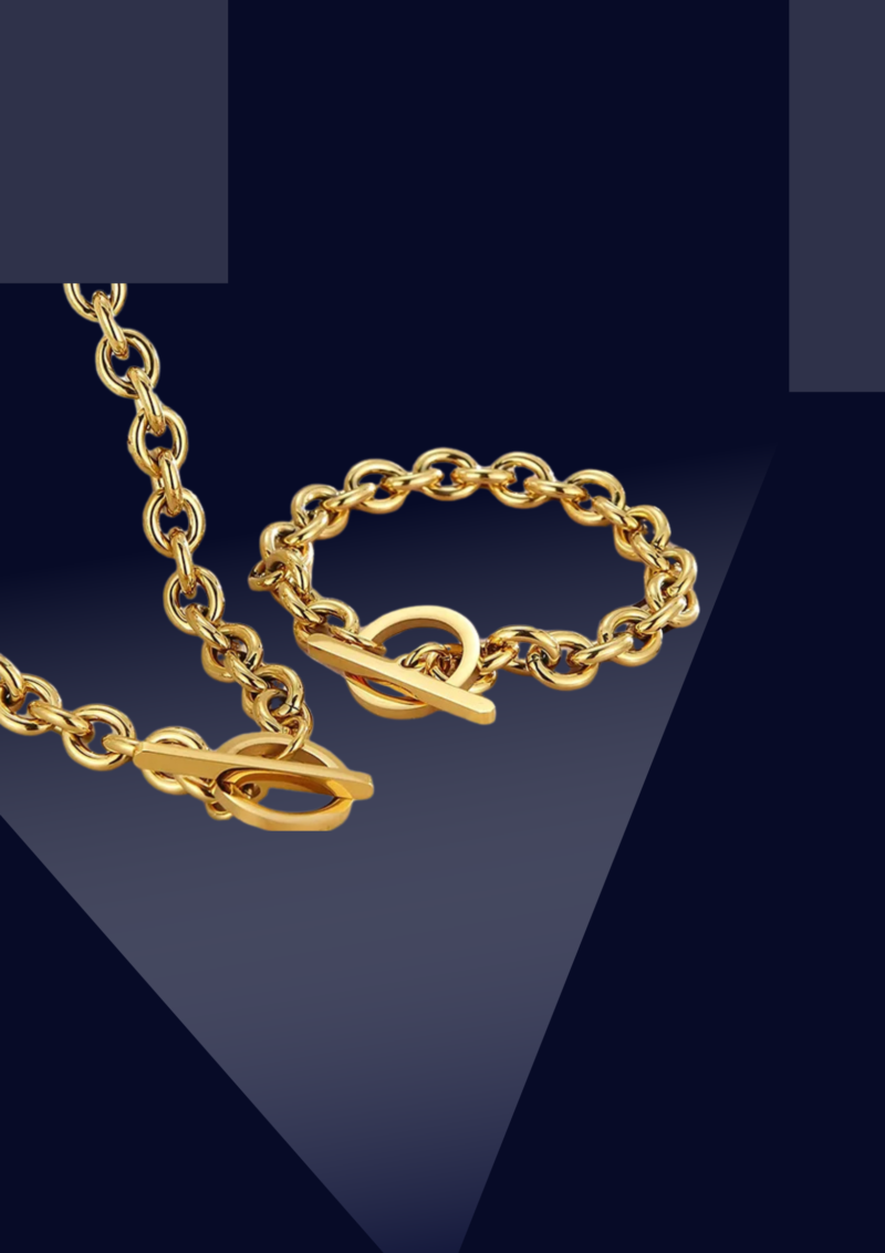 Jewelry Fashion Geometric Titanium Steel 18K Gold Plated Plating Stainless Steel Jewelry Sets.